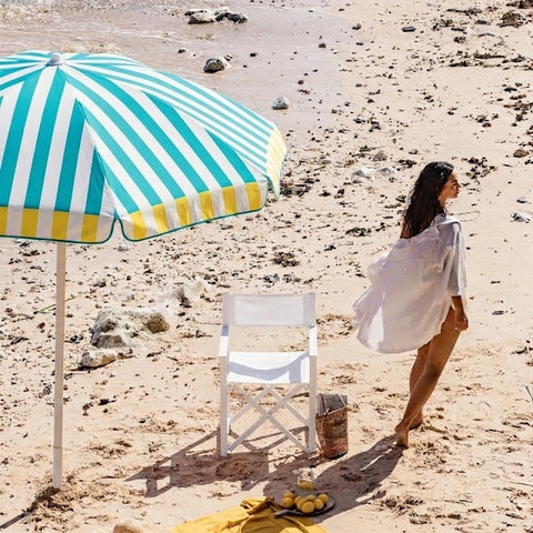 Striped beach umbrella