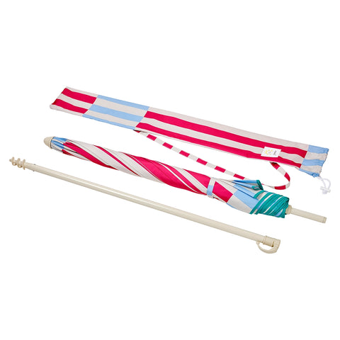 Striped beach umbrella