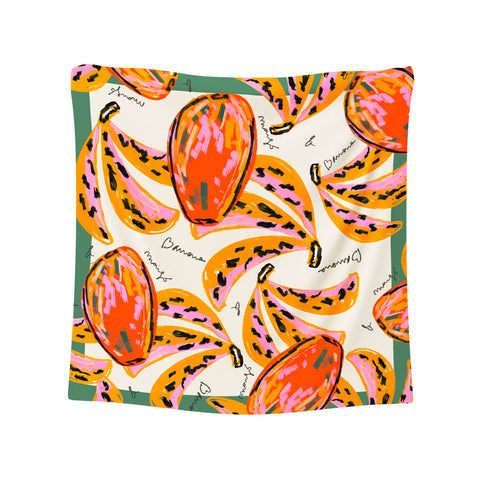 Maxi satin scarf - Mango + Banana