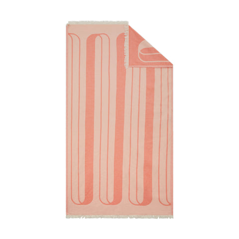Laes Bridge Turkish Towel - Beach Towel - coral and blush - shop now