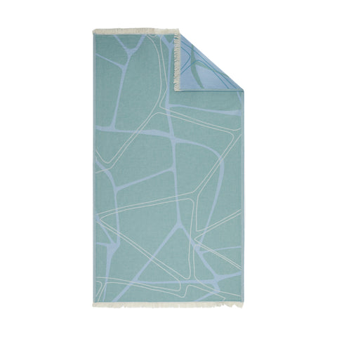 Laes Pool Turkish Towel - Beach Towel - blue and sage - shop now