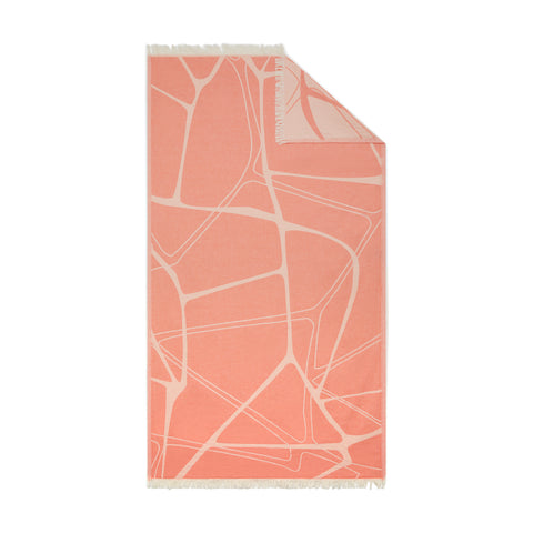 Laes Pool Turkish Towel - Beach Towel - coral and blush - shop now