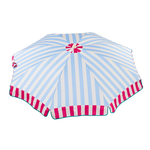 Striped beach umbrella