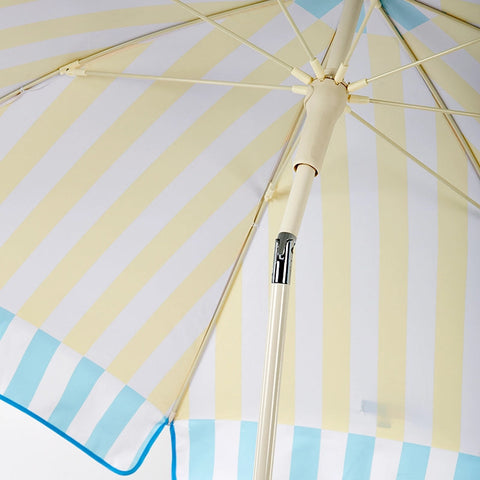 Striped beach umbrella