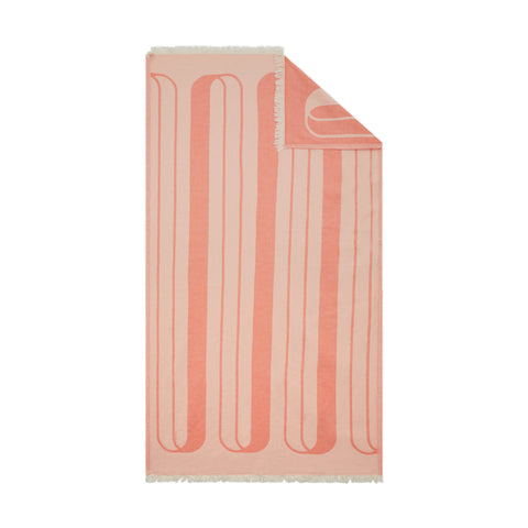 Laes Bridge Turkish Towel - Beach Towel -  coral and blush - shop now